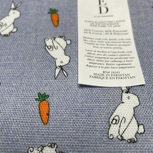 3 NWT Ellen Degeneres bunny/carrot table placemats. 18” x 13” blue background.